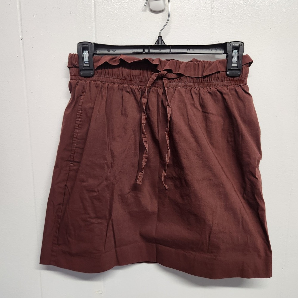 Express Skirt Womens sz 2 Paperbag‎ Waist Drawstring Casual Pockets Nylon Blend